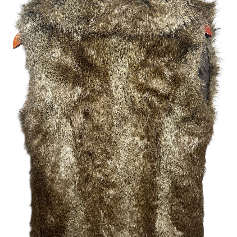 Saville Row London Faux Fur Vest in Brown L - Picture 2 of 7